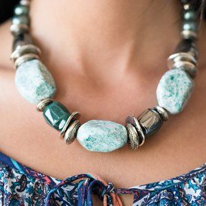 The Perfect Blue Beaded Necklace and Earring Set